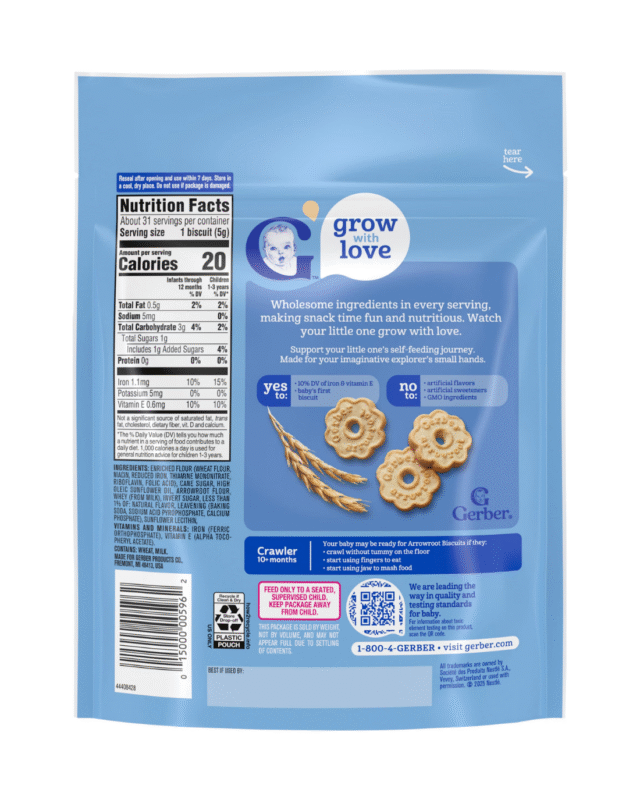 Gerber Arrowroot Biscuits – Snacks for Crawlers 10+ Months