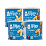 Gerber Baby Snacks Lil Crunchies – Variety Pack of 4 (Mild Cheddar, Garden Tomato, Veggie Dip)