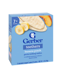 Gerber Snacks for Baby Teethers, Banana Peach, Gentle Teething Wafers 7+ Months