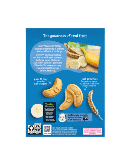 Gerber Banana Cookies - Snacks for Toddlers 12+ Months