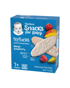Gerber Snack for Baby Teethers Mango Raspberry Gentle Teething Wafers 7+ Months