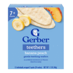 Gerber Snacks for Baby Teethers, Banana Peach, Gentle Teething Wafers 7+ Months