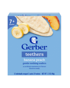 Gerber Snacks for Baby Teethers, Banana Peach, Gentle Teething Wafers 7+ Months