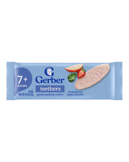 Gerber Snacks for Baby Teethers, Strawberry Apple Spinach, Gentle Teething Wafers 7+ Months
