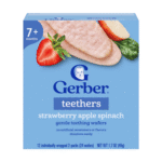 Gerber Snacks for Baby Teethers, Strawberry Apple Spinach, Gentle Teething Wafers 7+ Months