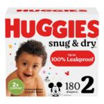 Huggies Snug & Dry Diapers Size 2 (180 Count)