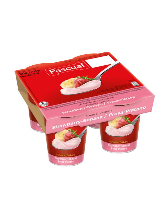 Pascual Strawberry-Banana Flavored Yogurt 4 Cups