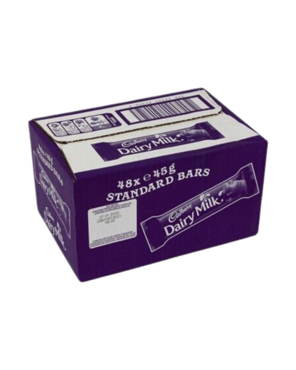 Cadbury Dairy Milk 45g Bars (48-Pack) – Creamy Chocolate Box