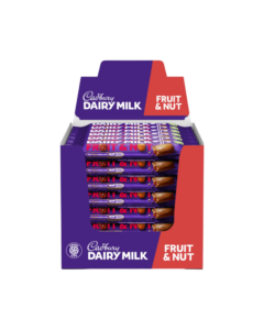 Cadbury Dairy Milk Fruit & Nut – 48 x 49g Chocolate Bars Box