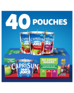 Capri Sun 100% Juice Variety Pack – 40 Pouches of Fruit Punch, Berry & Apple