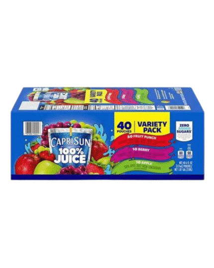 Capri Sun 100% Juice Variety Pack – 40 Pouches of Fruit Punch, Berry & Apple
