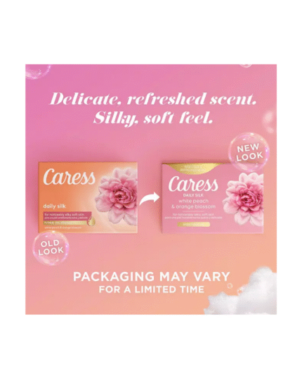 Caress Daily Silk Beauty Bar – White Peach & Orange Blossom (16 Bars)