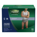 Depend Fit-Flex Underwear for Men S/M – 92 Count Maximum Absorbency