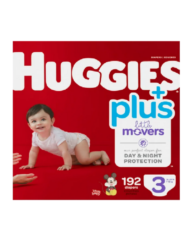 Huggies Plus Little Movers Diapers Size 3 (192 Count)