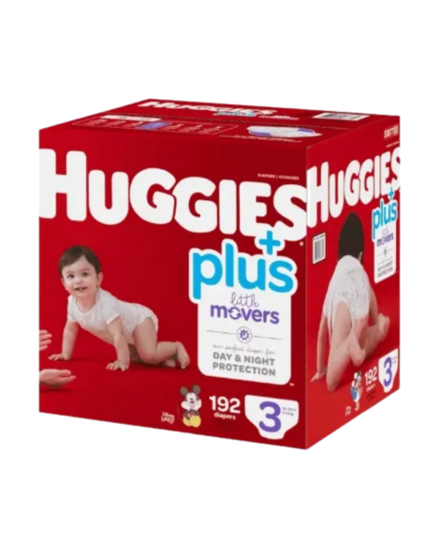 Huggies Plus Little Movers Diapers Size 3 (192 Count)