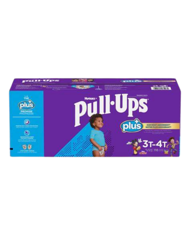 Huggies Pull-Ups Plus Training Pants for Boys, Size 3T–4T 116 Count