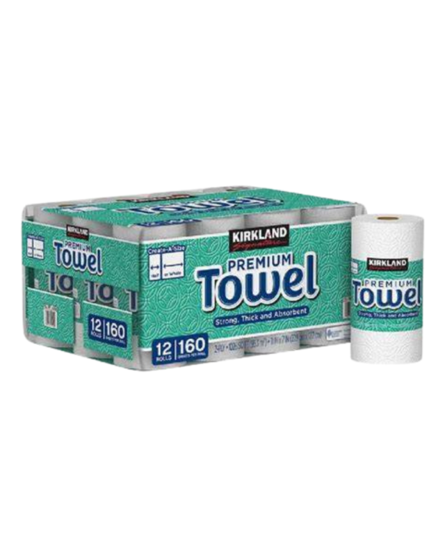 Kirkland Signature Premium Paper Towels – 12 Jumbo Rolls, Ultra Absorbent