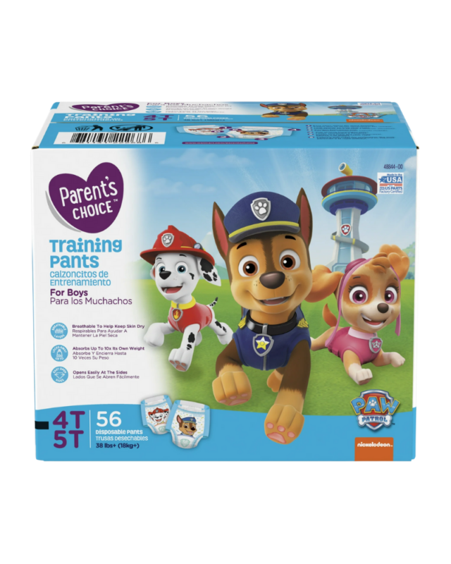 Parent's Choice Training Pants 4T-5T for Boys – 56 Count