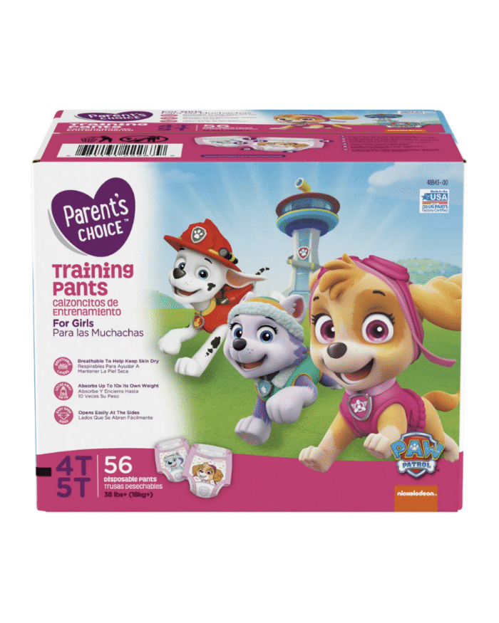 Parents Choice Training Pants 4T–5T for Girls – 56 Count