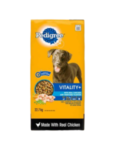 Pedigree Vitality+ Adult Dog Food With Real Chicken & Vegetable Flavour 22.7kg