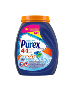 Purex 4-in-1 + Oxi Laundry Detergent Pacs – 145 Loads, Deep Clean & Odor Defense