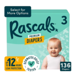 Rascals Premium Diapers Size 3 – 136 Count