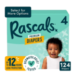 Rascals Premium Diapers Size 4 – 124 Count