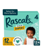 Rascals Premium Diapers Size 4 – 124 Count
