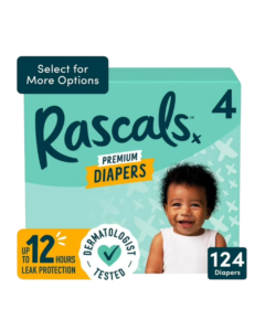 Rascals Premium Diapers Size 4 – 124 Count