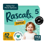Rascals Premium Diapers Size 5 – 112 Count