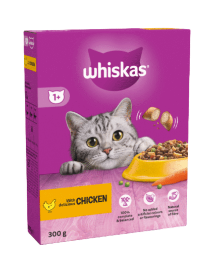 Whiskas Chicken Cat Food for Adults 1+ (300g x 6 Pack)