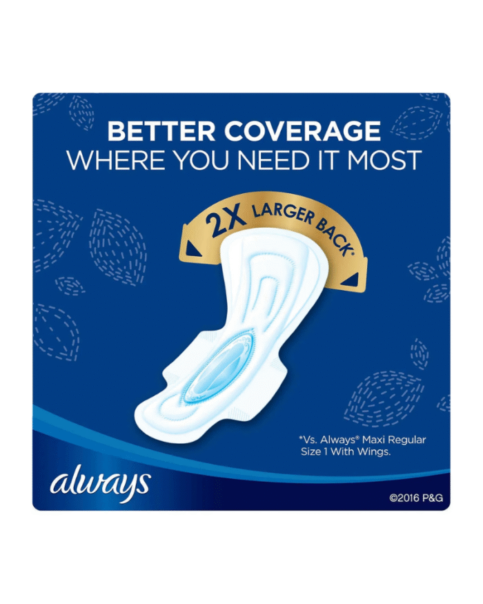 Always Maxi Overnight Pads with Wings 54 Count