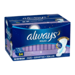 Always Maxi Overnight Pads with Wings 54 Count