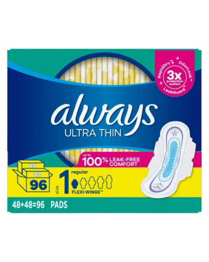 Always Ultra Thin Size 1 Regular Pads with Flexi-Wings, 96 Count