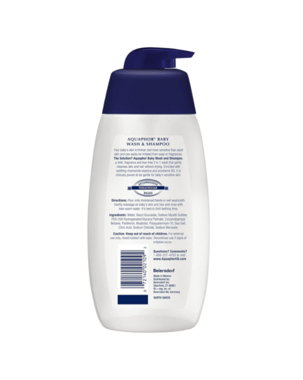 Aquaphor Baby Wash & Shampoo, 2-in-1 Gentle Cleanser (500ml)