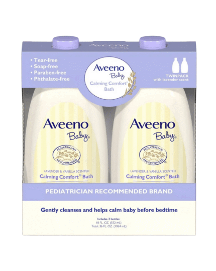 Aveeno Baby Calming Comfort Bath Twin Pack, Soothing Lavender & Vanilla