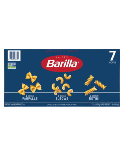 Barilla Classic Pasta Variety Pack – 7-Box Assortment of Elbows, Farfalle, and Rotini