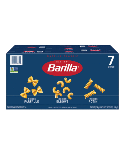 Barilla Classic Pasta Variety Pack – 7-Box Assortment of Elbows, Farfalle, and Rotini