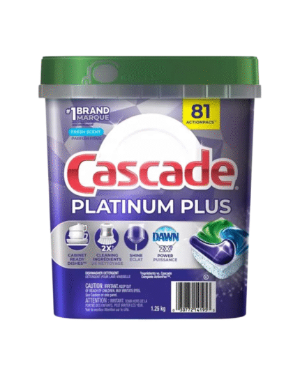 Cascade Platinum Plus Dishwasher Detergent ActionPacs, 81 Count