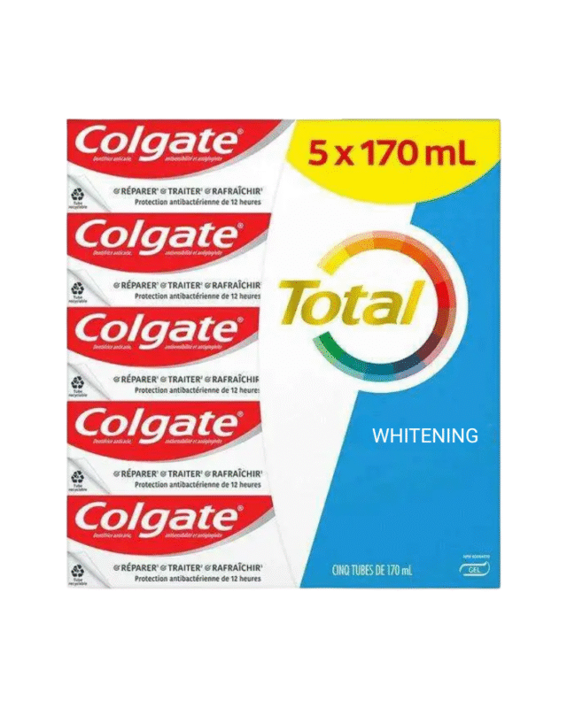 Colgate Total Whitening Toothpaste 5x170 mL