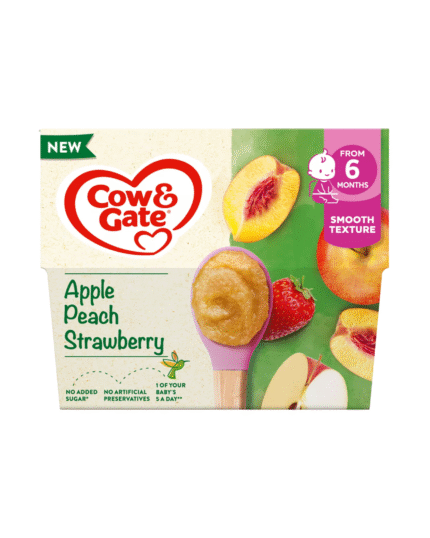 Cow & Gate Apple Peach Strawberry Baby Puree 6+ Months