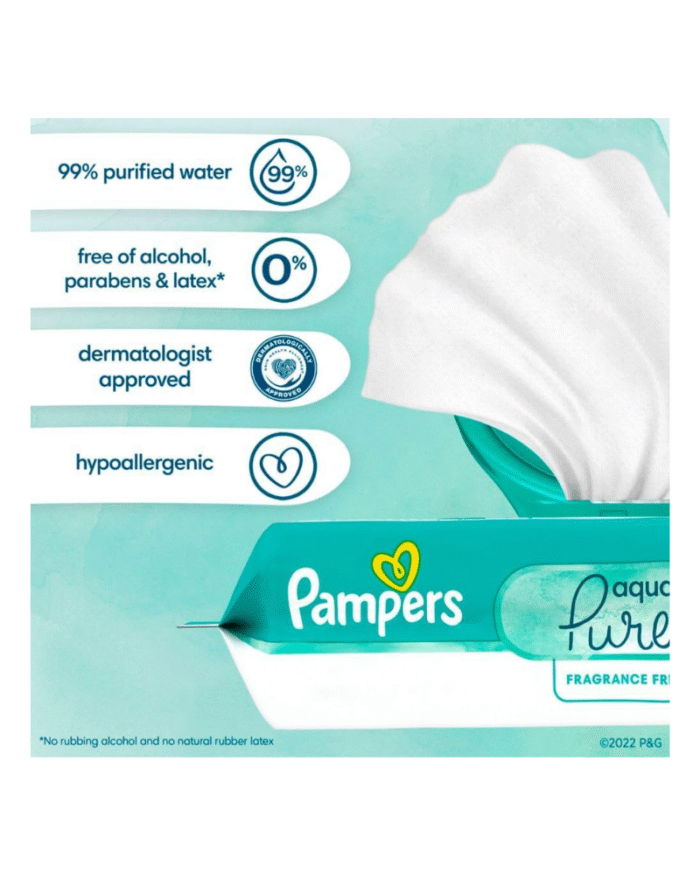 Pampers Aqua Pure Baby Wipes 336 Count