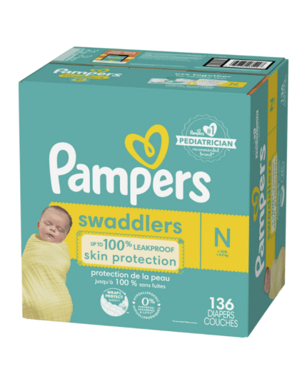 Pampers Swaddlers Newborn Diapers – Size N 136 Count