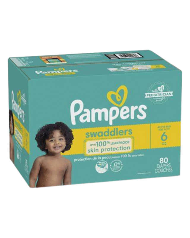 Pampers Swaddlers Size 6 Diapers 80 Count