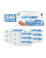 WaterWipes 99.9% Pure Baby Wipes – 540 Wipes (9 Packs)
