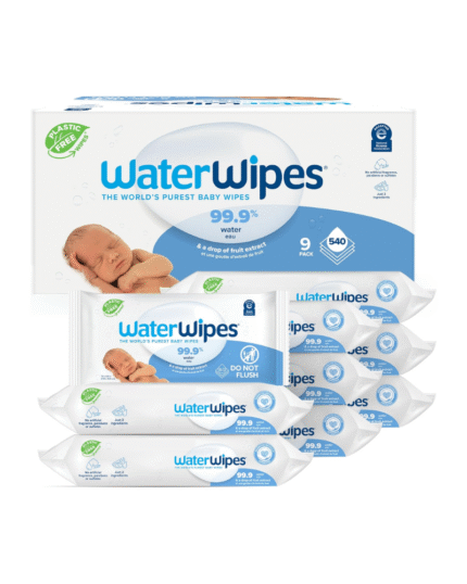WaterWipes 99.9% Pure Baby Wipes – 540 Wipes (9 Packs)