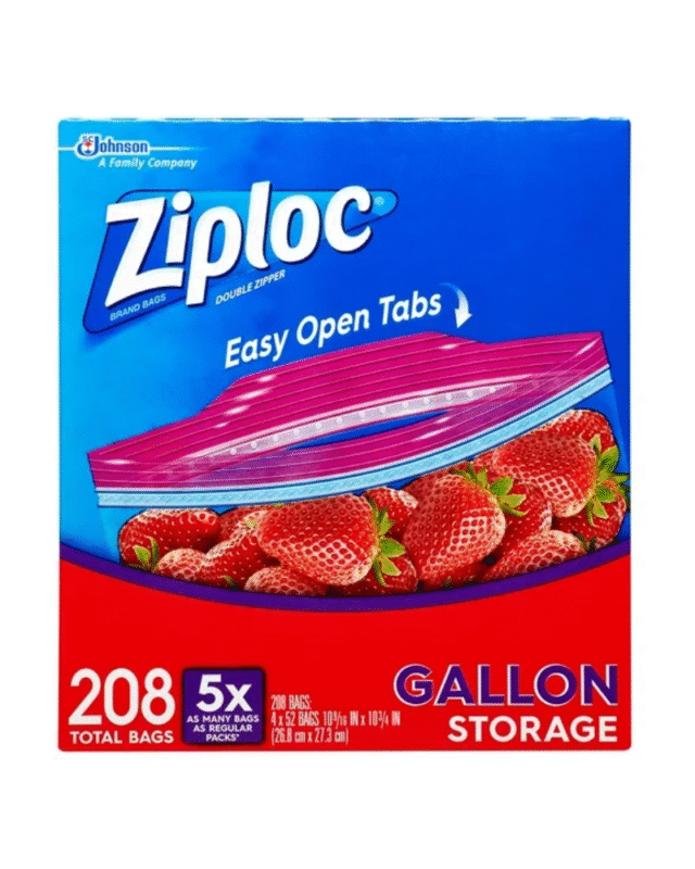 Ziploc Gallon Storage Bags 208 Count
