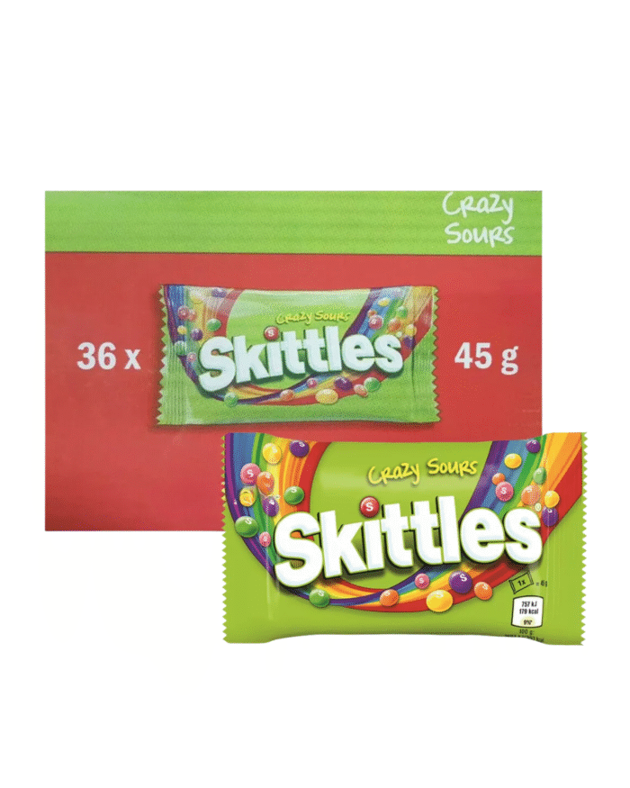 Crazy Sours Skittles 45g – Tangy & Sweet Fruity Candy Explosion