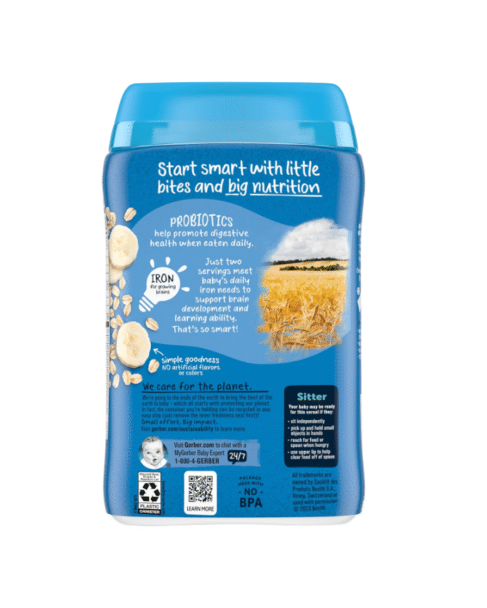 Gerber Probiotic Oatmeal Banana Baby Cereal