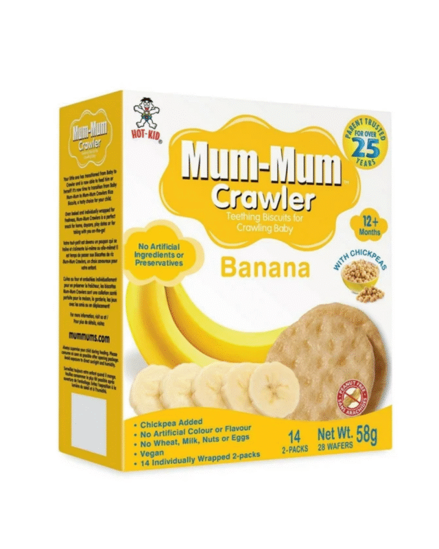 Mum-Mum Crawler Banana Teething Biscuits for Babies 12+ Months